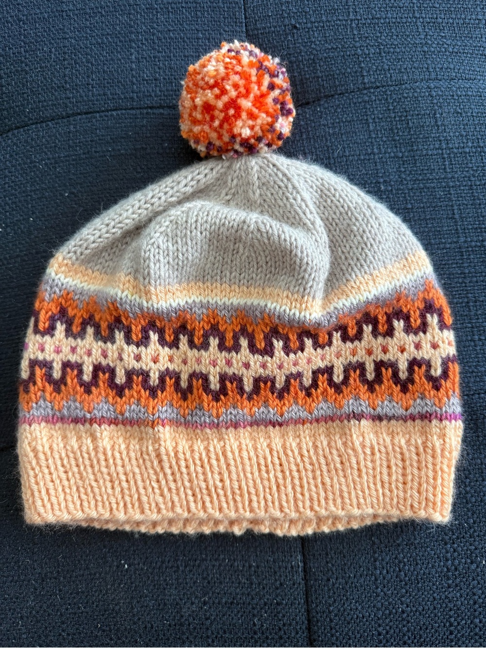Hand knit fair isle Mirror beanie